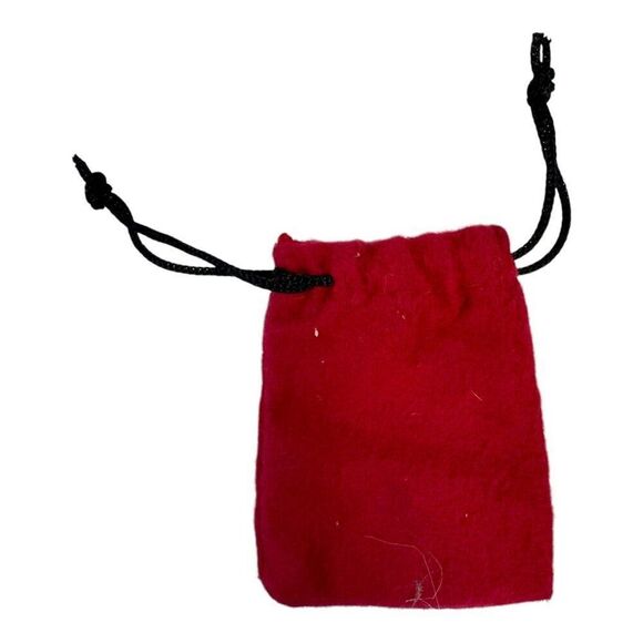 Christian Louboutin Red Velvet Drawstring Pouch Bag With Brown Studs For Jewelry - Picture 3 of 6